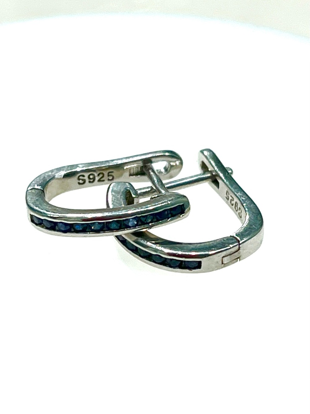 Natural Sapphire 14KGP Hoop Earrings